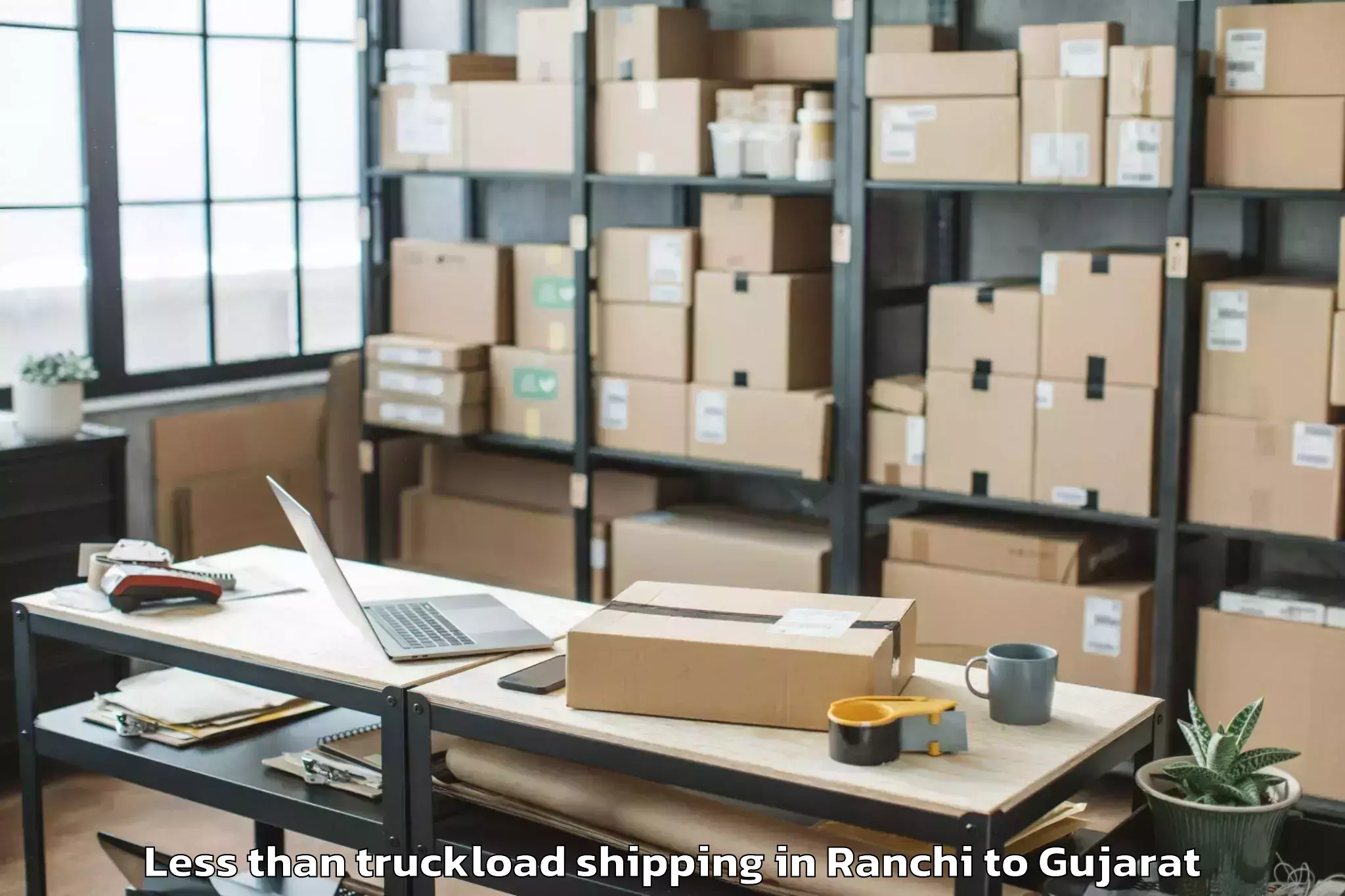 Trusted Ranchi to Khambhaliya Less Than Truckload Shipping